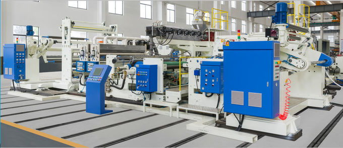 πλαστική αυτόματη μηχανή τοποθέτησης σε στρώματα ταινιών PE υψηλής ταχύτητας 12001600mm, ενιαία/διπλά πλαισιωμένα λευκό και μπλε 0